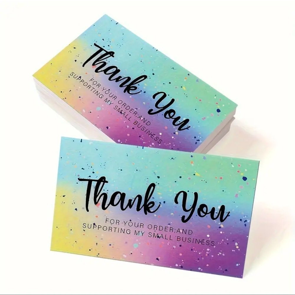 50 piece Rainbow Thank You Business Cards NEW